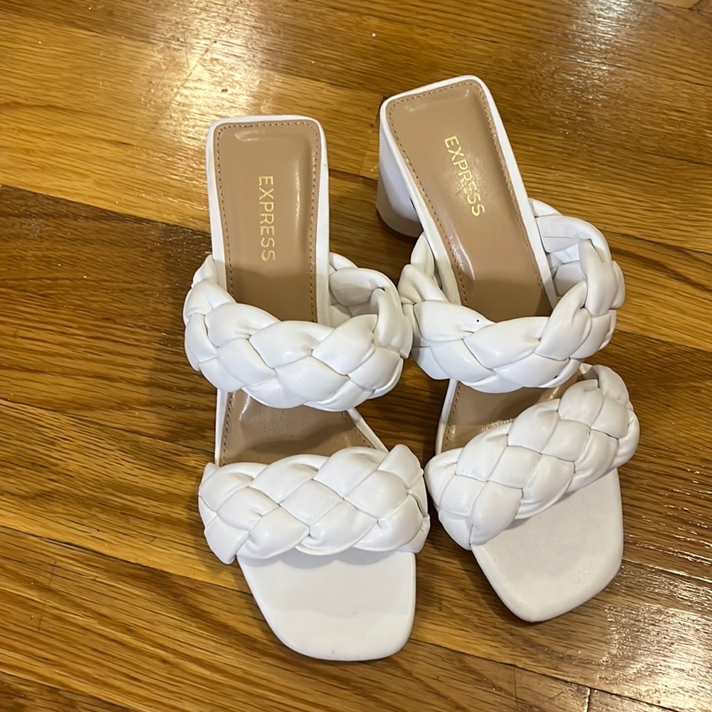 White heal sandals
